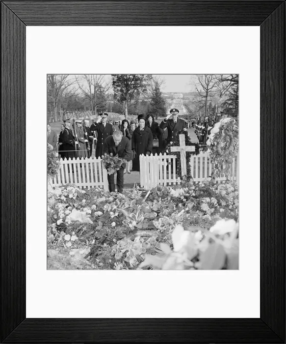Framed Print : Lyndon Johnson Placing Flowers Framed Print : Lyndon Johnson Placing Flowers