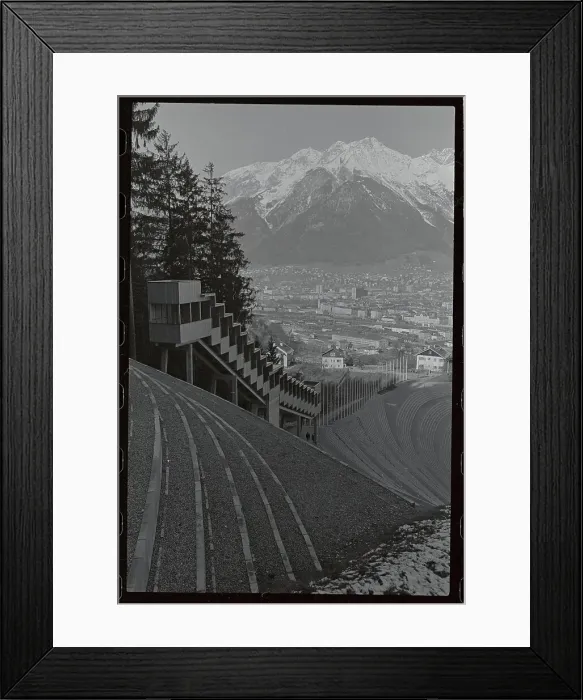 Framed Print : Press Boxes Alongside Ski Jump Framed Print : Press Boxes Alongside Ski Jump