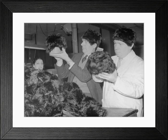Framed Print : Wig Designers Looking at Wigs