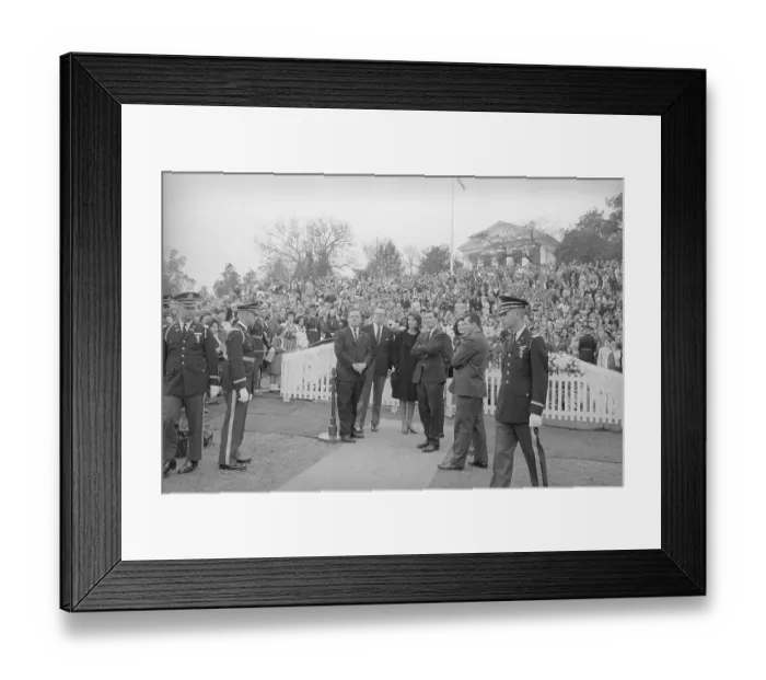 Framed Print : Mrs. Kennedy and Crowd at the Late Presidents Grave Framed Print : Mrs. Kennedy and Crowd at the Late Presidents Grave