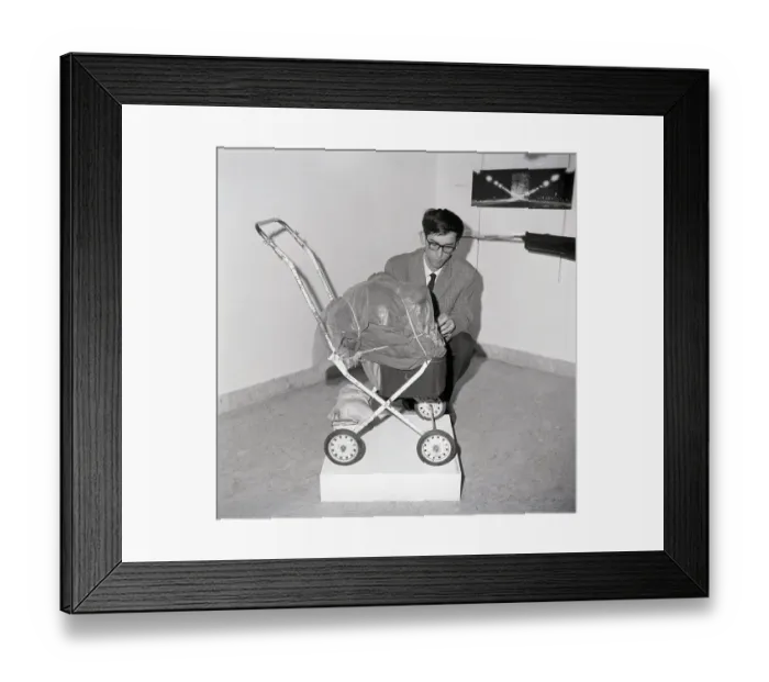Framed Print : Christo With Wrapped-Up Baby Stroller Framed Print : Christo With Wrapped-Up Baby Stroller
