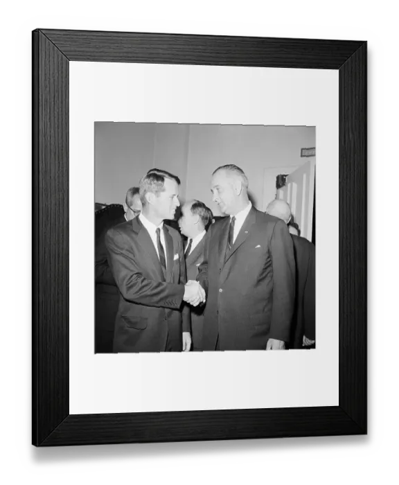 Framed Print : Robert F. Kennedy and Lyndon B. Johnson Framed Print : Robert F. Kennedy and Lyndon B. Johnson