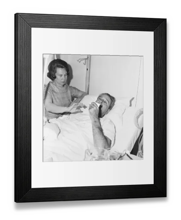 Framed Print : John Connally in Hospital Bed Framed Print : John Connally in Hospital Bed