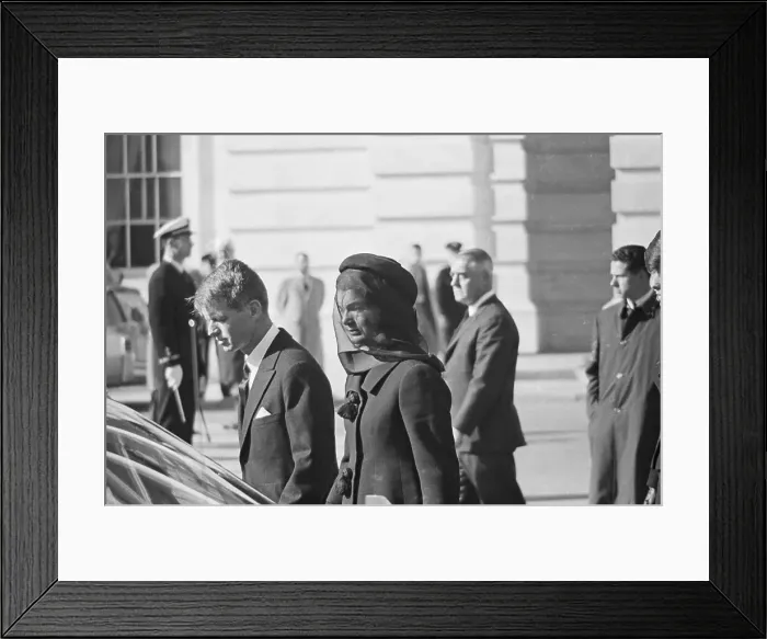 Framed Print : Jacqueline Kennedy Walks With Robert Framed Print : Jacqueline Kennedy Walks With Robert