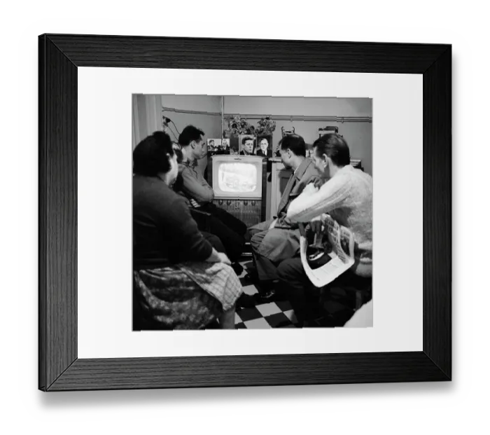 Framed Print : French Family Watching John F. Kennedy's Funeral on Television Framed Print : French Family Watching John F. Kennedy's Funeral on Television