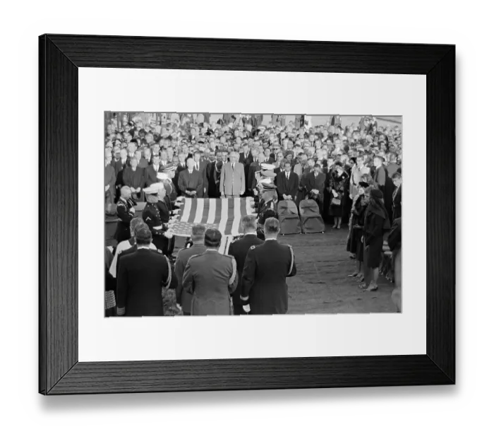 Framed Print : Grave Site for John F. Kennedy as Flag is Folded Framed Print : Grave Site for John F. Kennedy as Flag is Folded