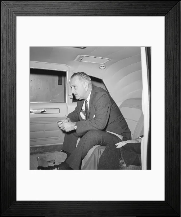 Framed Print : President Johnson in Limousine Framed Print : President Johnson in Limousine