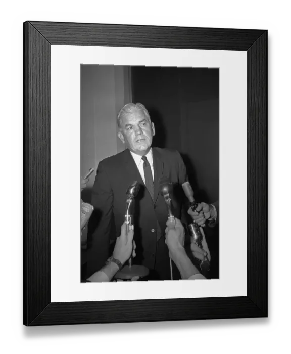 Framed Print : Henry Wade at Press Conference Framed Print : Henry Wade at Press Conference