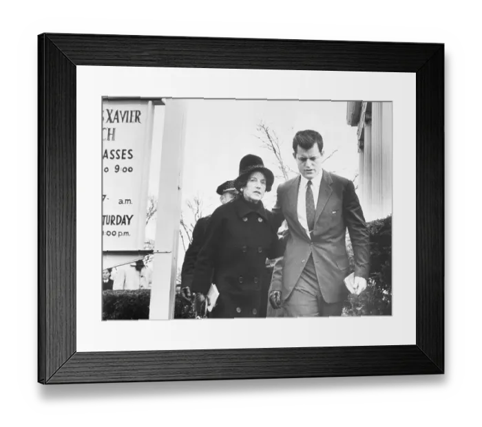 Framed Print : Rose Kennedy and Ted Kennedy Leaving Funereal Mass Framed Print : Rose Kennedy and Ted Kennedy Leaving Funereal Mass