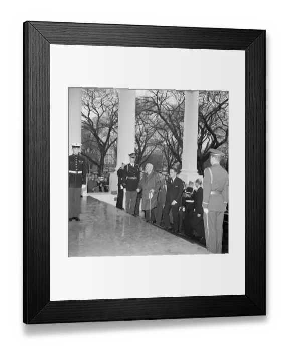 Framed Print : President Truman Paying Respects to John Kennedy