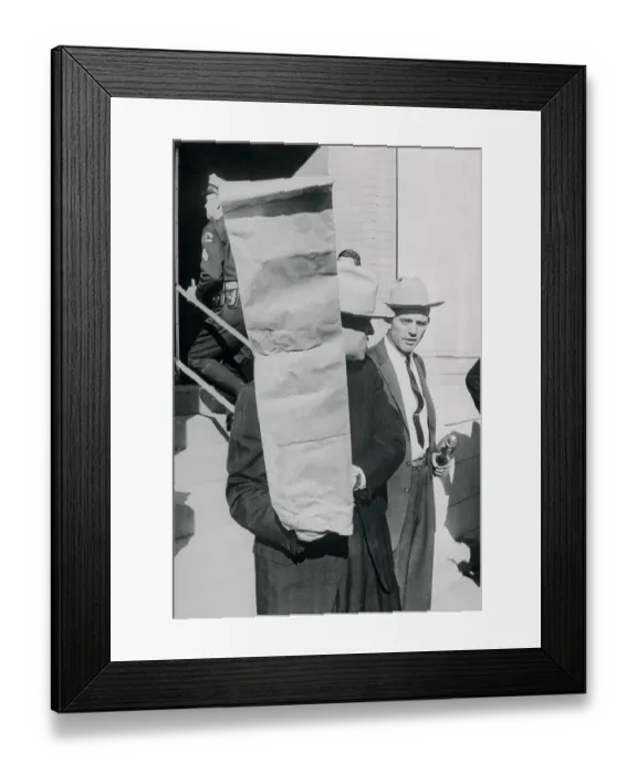 Framed Print : Investigators Removing Evidence from Texas Book Depository Framed Print : Investigators Removing Evidence from Texas Book Depository