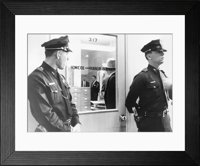 Framed Print : Policemen Guarding Lee Harvey Oswald