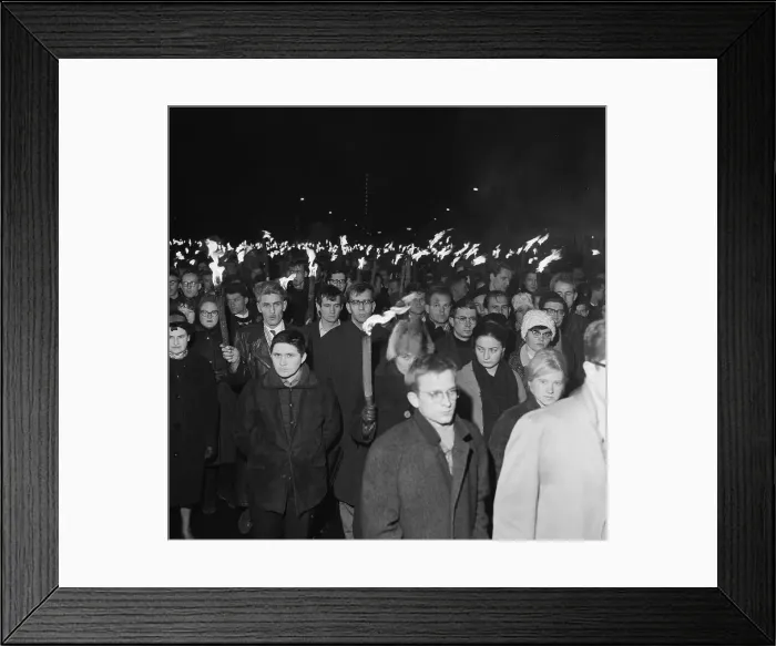 Framed Print : German Mourners in Parade for President Kennedy Framed Print : German Mourners in Parade for President Kennedy