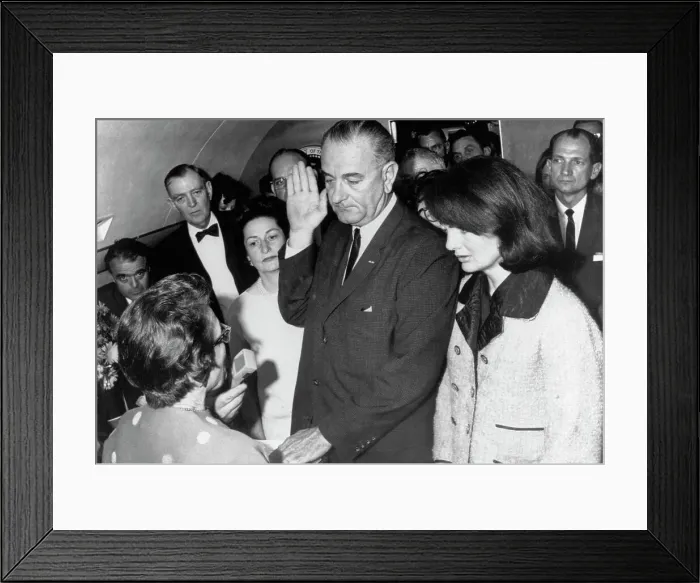 Framed Print : Lyndon B. Johnson Taking Presidential Oath Framed Print : Lyndon B. Johnson Taking Presidential Oath