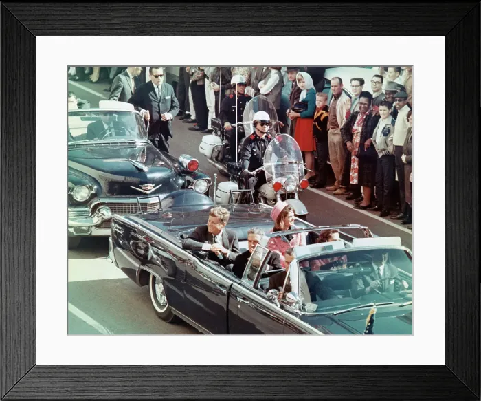 Framed Print : Kennedys Riding in Dallas Motorcade