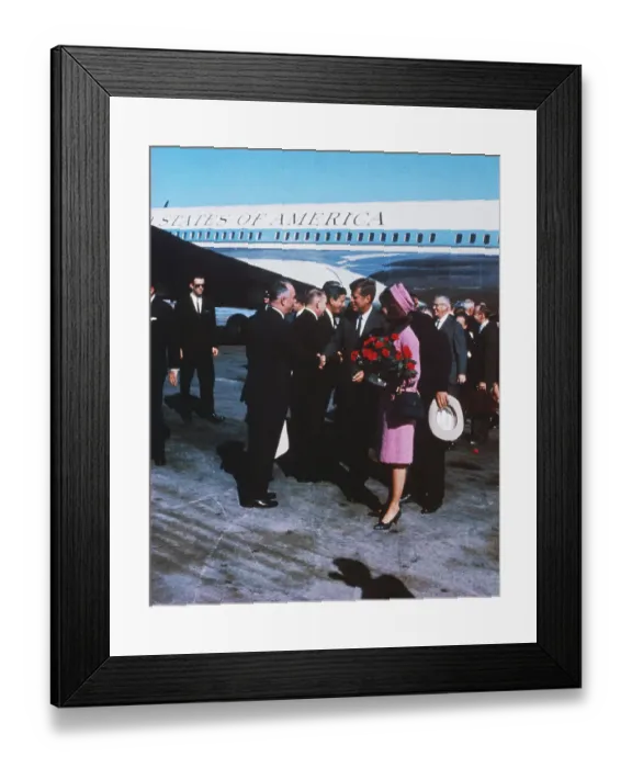 Framed Print : Jackie and John F Kennedy Arriving at Airport Framed Print : Jackie and John F Kennedy Arriving at Airport