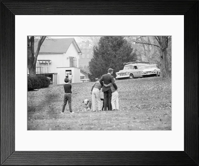 Framed Print : Robert Kennedy Mourning Death of Brother with his Children Framed Print : Robert Kennedy Mourning Death of Brother with his Children