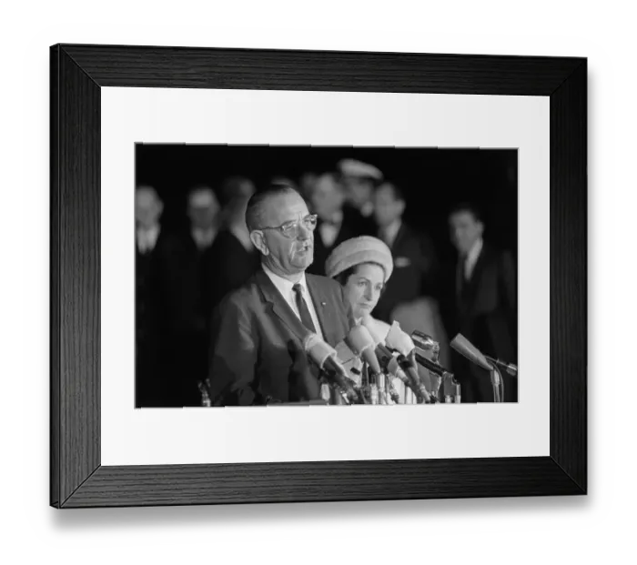 Framed Print : President Lyndon B. Johnson and Ladybird Framed Print : President Lyndon B. Johnson and Ladybird