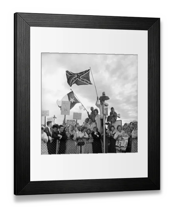 Framed Print : Crowd Greeting President Kennedy