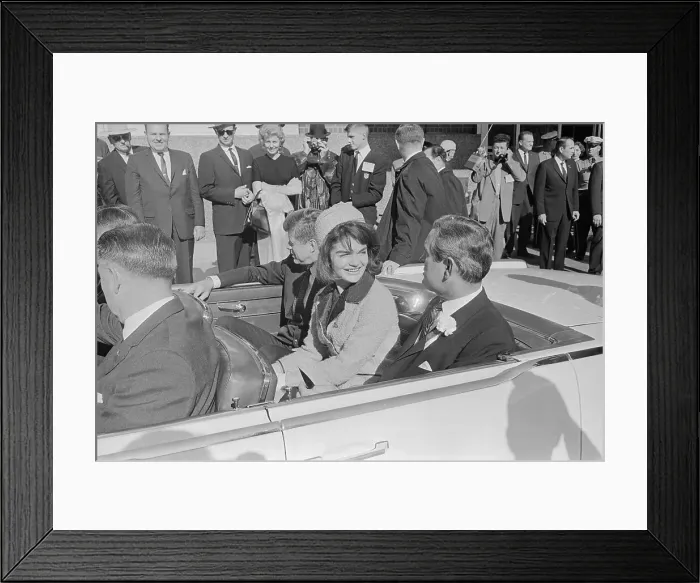 Framed Print : JFK with Wife and John Connally Riding in Motorcade Framed Print : JFK with Wife and John Connally Riding in Motorcade