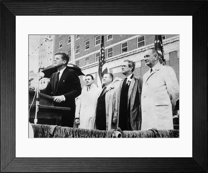Framed Print : John Kennedy Addressing a Crowd Framed Print : John Kennedy Addressing a Crowd