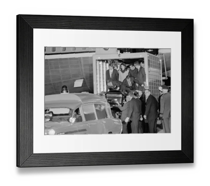 Framed Print : Family Members with Casket Carrying President John F. Kennedy
