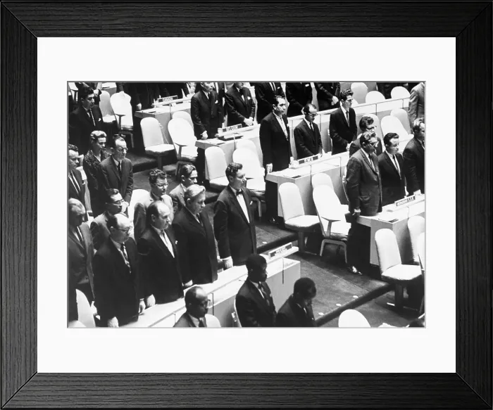 Framed Print : World Organization Mourns Kennedy