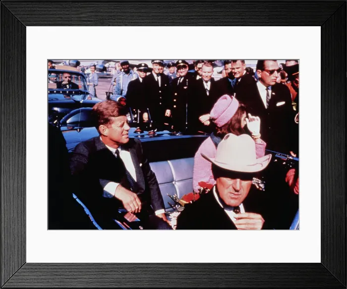 Framed Print : John and Jackie Kennedy with John Connally in Automobile Framed Print : John and Jackie Kennedy with John Connally in Automobile