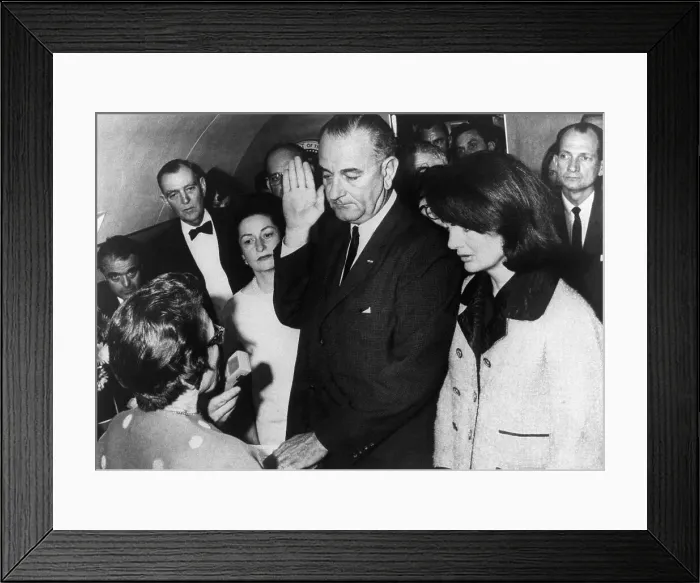 Framed Print : Lyndon Johnson Taking Presidential Oath Framed Print : Lyndon Johnson Taking Presidential Oath