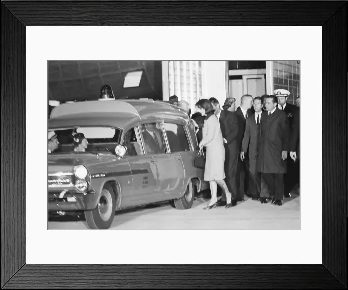 Framed Print : Jackie Kennedy With Ambulance