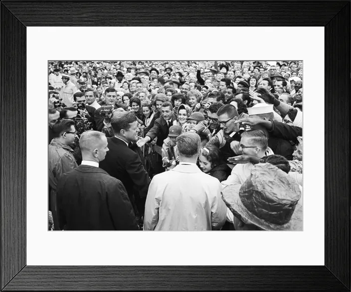 Framed Print : President Kennedy Greeting Crowds in Dallas Framed Print : President Kennedy Greeting Crowds in Dallas