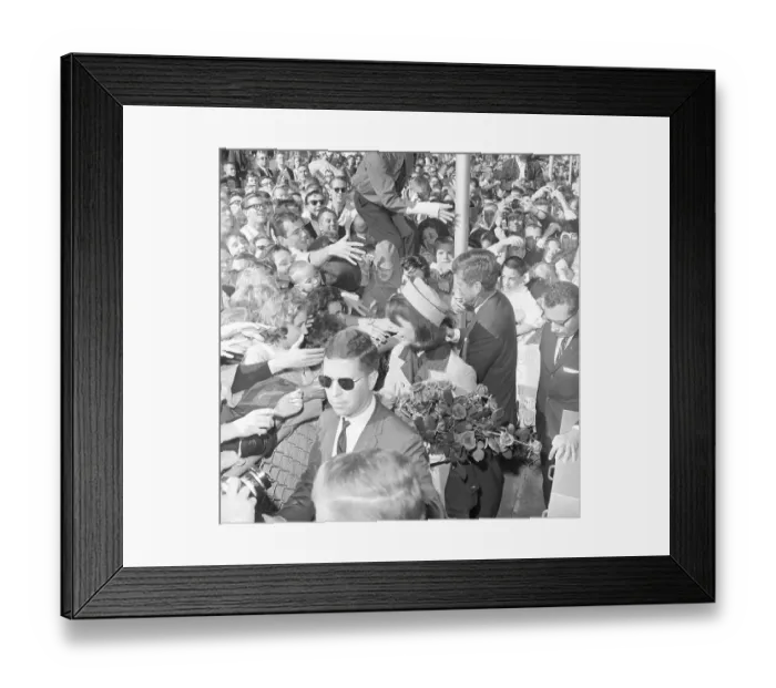 Framed Print : President Kennedy and First Lady Greeting Dallas Crowds Framed Print : President Kennedy and First Lady Greeting Dallas Crowds