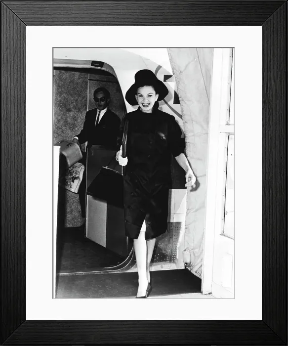 Framed Print : Judy Garland Leaving Jet Framed Print : Judy Garland Leaving Jet