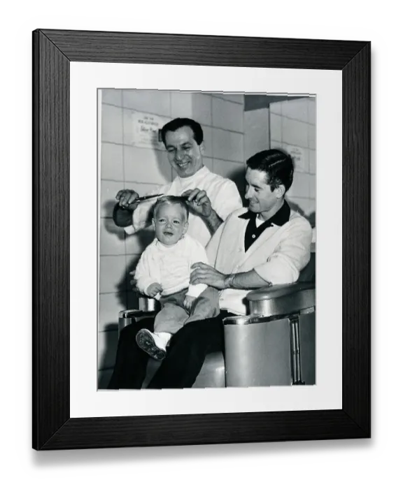 Framed Print : Boy Crying During Haircut Framed Print : Boy Crying During Haircut