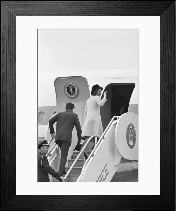 Framed Print : Jackie Kennedy Waving Goodbye Framed Print : Jackie Kennedy Waving Goodbye
