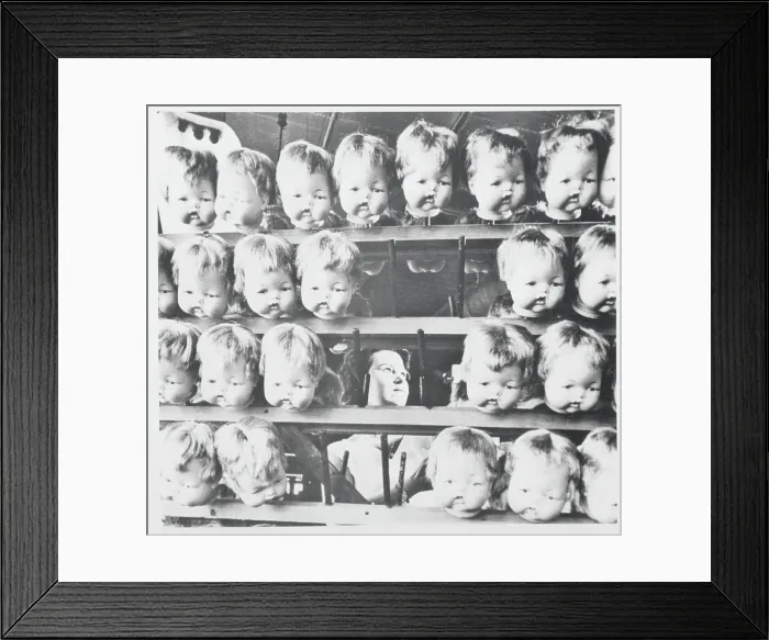 Framed Print : Rows of Doll Heads Framed Print : Rows of Doll Heads
