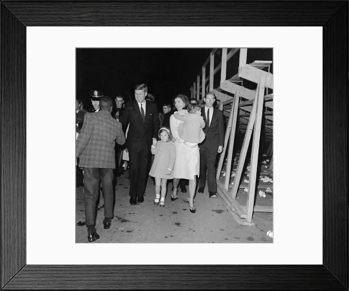 Framed Print : Kennedy family Leaving Performance by Black Watch Framed Print : Kennedy family Leaving Performance by Black Watch