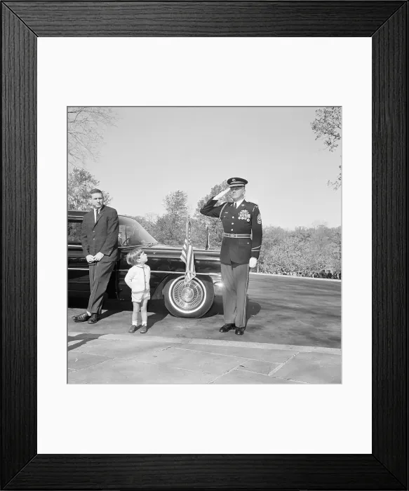 Framed Print : John F. Kennedy Jr. Watching Soldier as He Salutes Framed Print : John F. Kennedy Jr. Watching Soldier as He Salutes