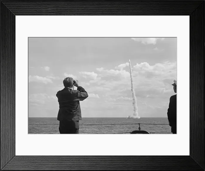Framed Print : President John F. Kennedy Watching Missile Launch Framed Print : President John F. Kennedy Watching Missile Launch