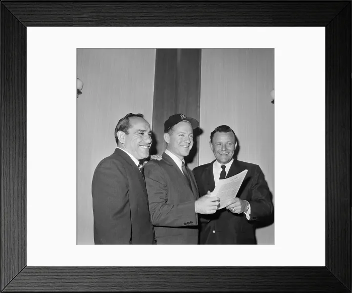 Framed Print : W.Ford, Y.Berra, R.Houk Look At Contract Framed Print : W.Ford, Y.Berra, R.Houk Look At Contract