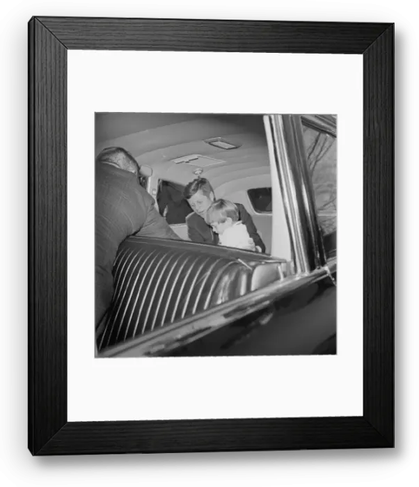 Framed Print : Service Man Sitting With John Jr