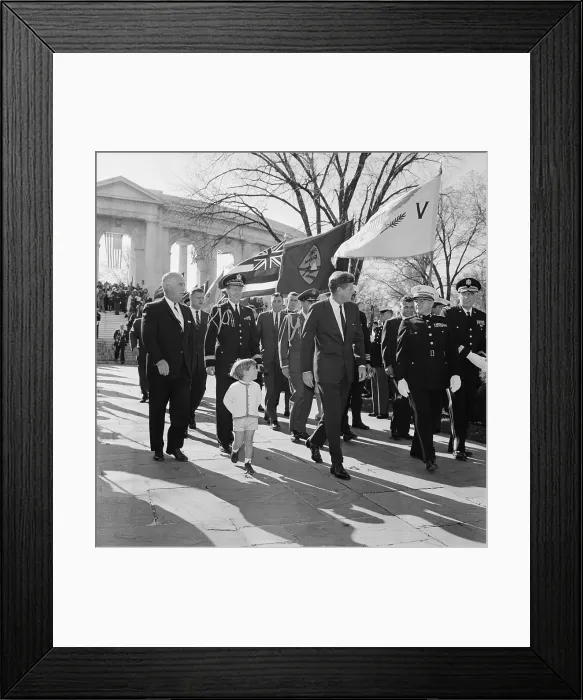 Framed Print : John F. Kennedy Jr. Walking with His Father and Washington Officials Framed Print : John F. Kennedy Jr. Walking with His Father and Washington Officials