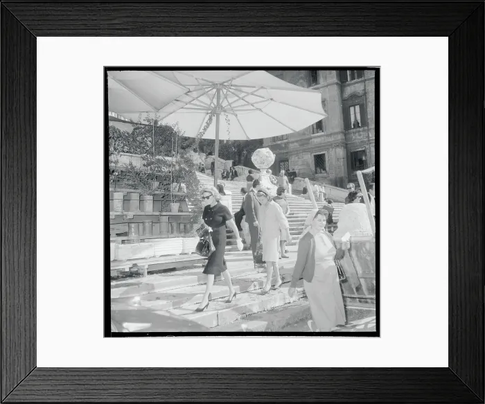 Framed Print : Charlotte Ford Strolling Along Steps Framed Print : Charlotte Ford Strolling Along Steps