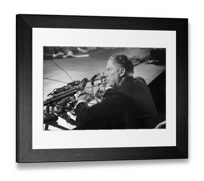 Framed Print : Jimmy Hoffa Speaking at Press Conference Framed Print : Jimmy Hoffa Speaking at Press Conference