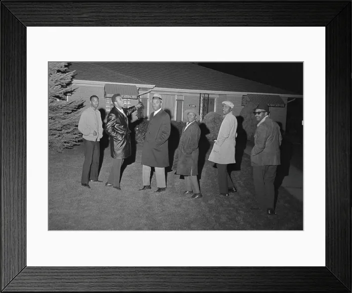 Framed Print : Cassius Clay and Reporters Standing Outside