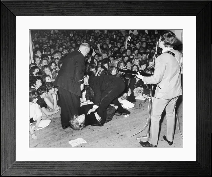 Framed Print : Fan Faints as John Lennon Sings Framed Print : Fan Faints as John Lennon Sings