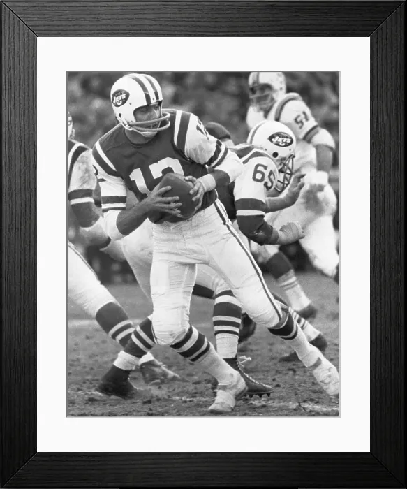 Framed Print : Joe Namath Holding Football Framed Print : Joe Namath Holding Football