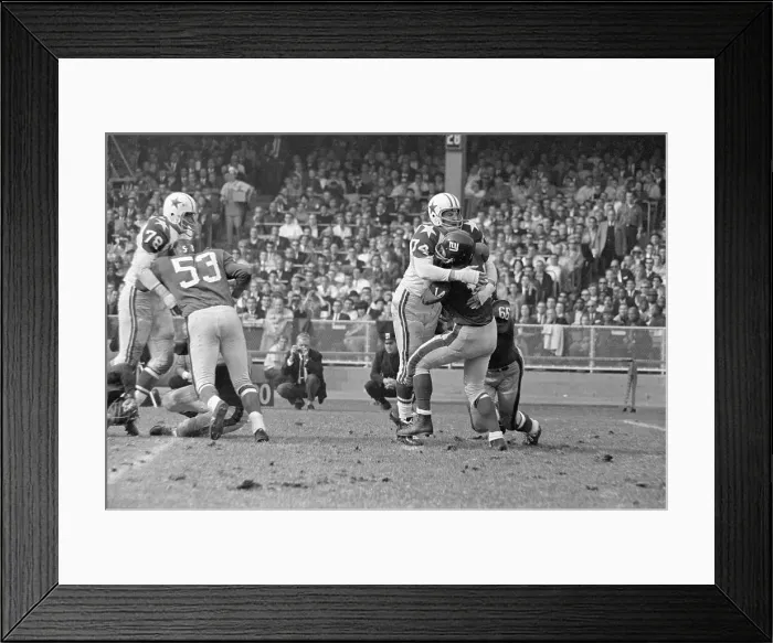 Framed Print : Bob Lilly Tackles Y.A. Tittle Framed Print : Bob Lilly Tackles Y.A. Tittle