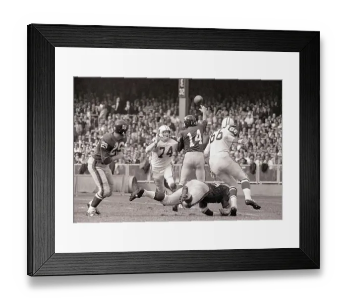 Framed Print : Y.A. Tittle Throws Pass Framed Print : Y.A. Tittle Throws Pass