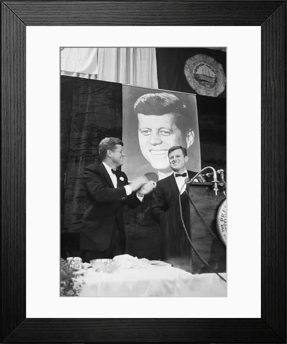 Framed Print : President Kennedy Applauds Senator Kennedy Framed Print : President Kennedy Applauds Senator Kennedy